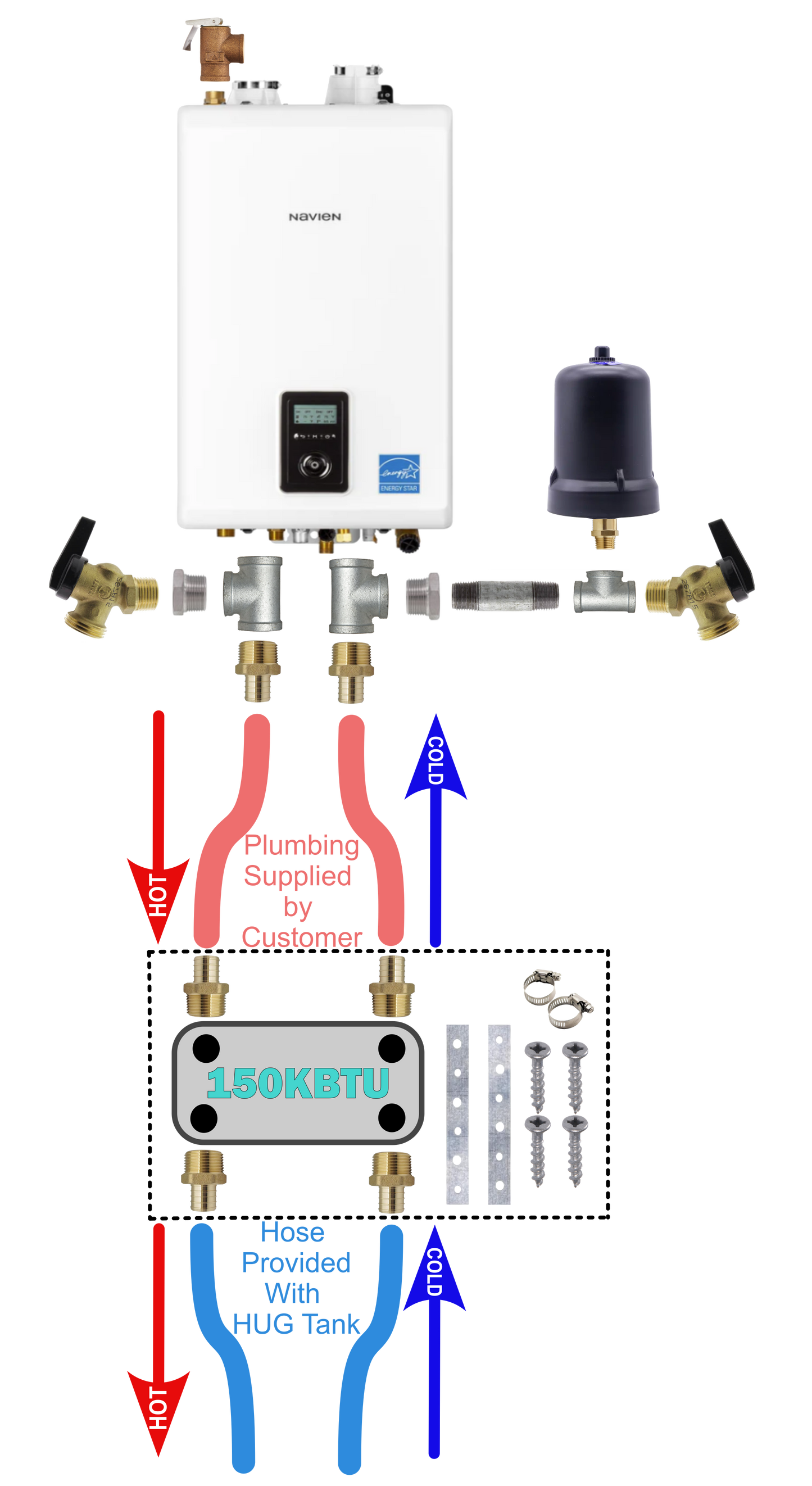 Plate Heat Exchanger Kit 150K Btu