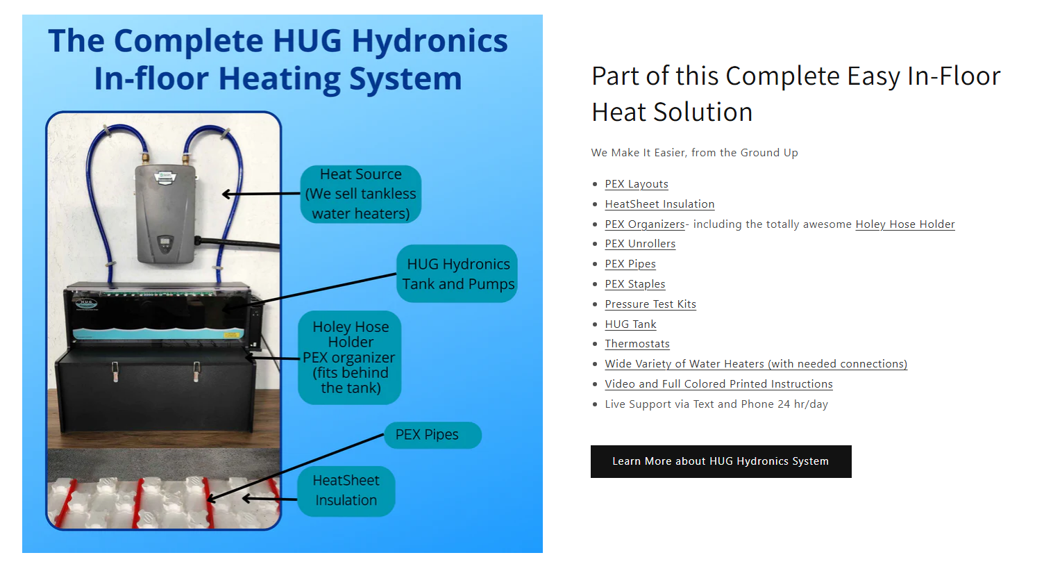 HUG Hydronics In-Floor Heating Standard Tank