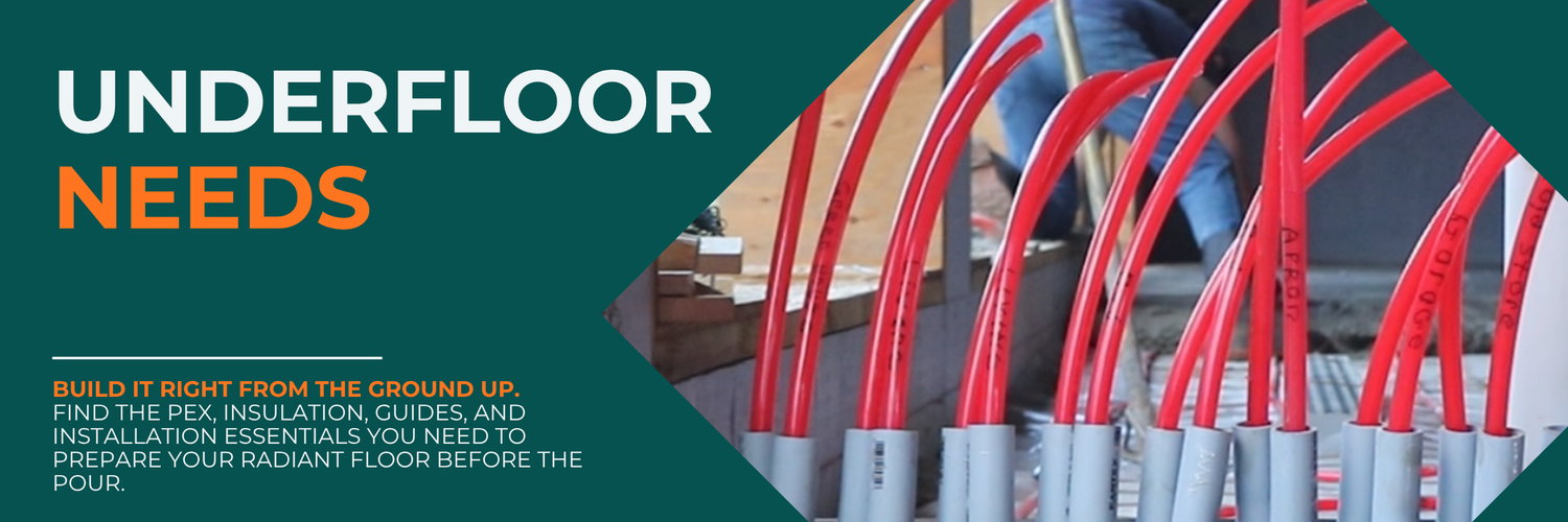 PEX, Heat-Sheet insulation, H4 guides and installation supplies for radiant floor heating