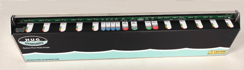 The HUG Hydronics radiant in-floor heating system control board, It can be replaced in minutes, no tools needed. Easy as HUG Hydronics.