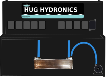 the hug hydronics in floor heating system proline tank comes with  a heat exchanger inside to work with any boiler