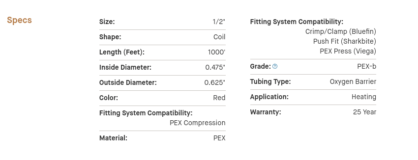 PEX Pipes 1/2"